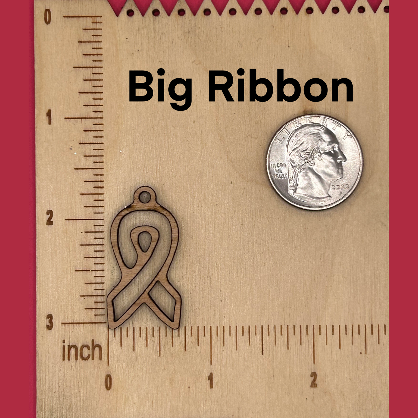 Blank Cancer awareness Ribbon wooden bezel