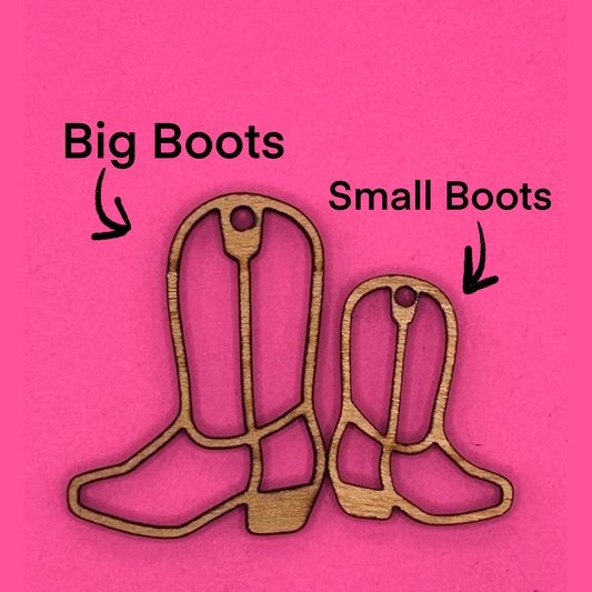 Blank cowgirl boots wooden bezels