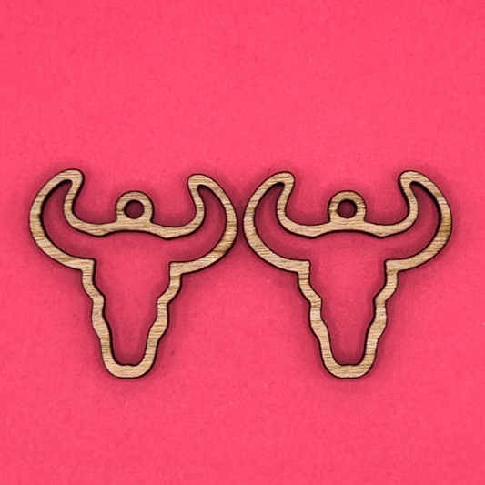Blank bull skull wooden bezels
