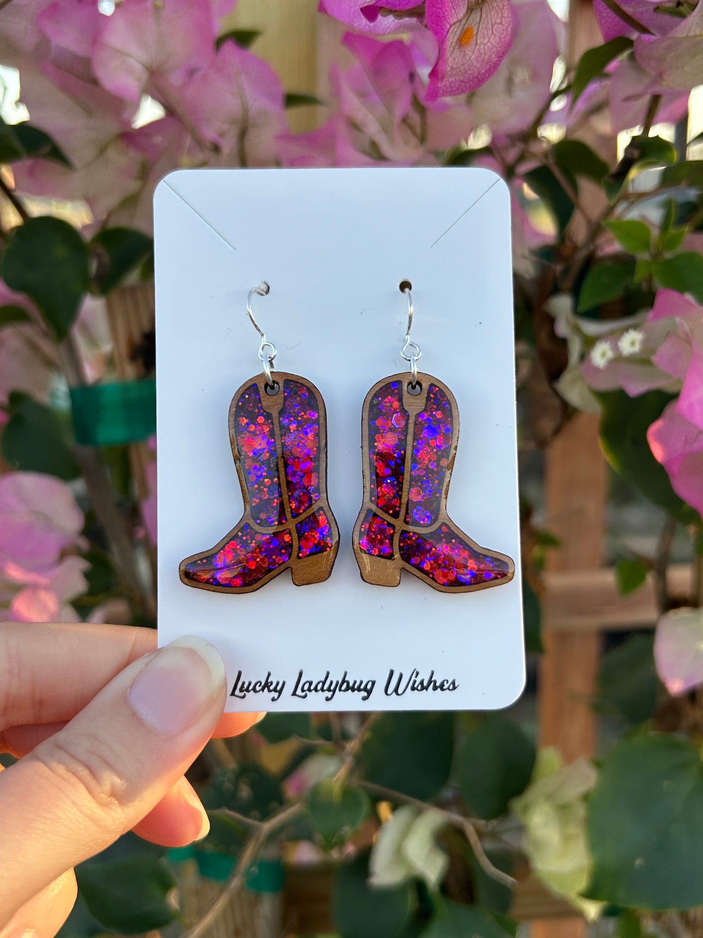 Valentines Cowgirl Boot earrings
