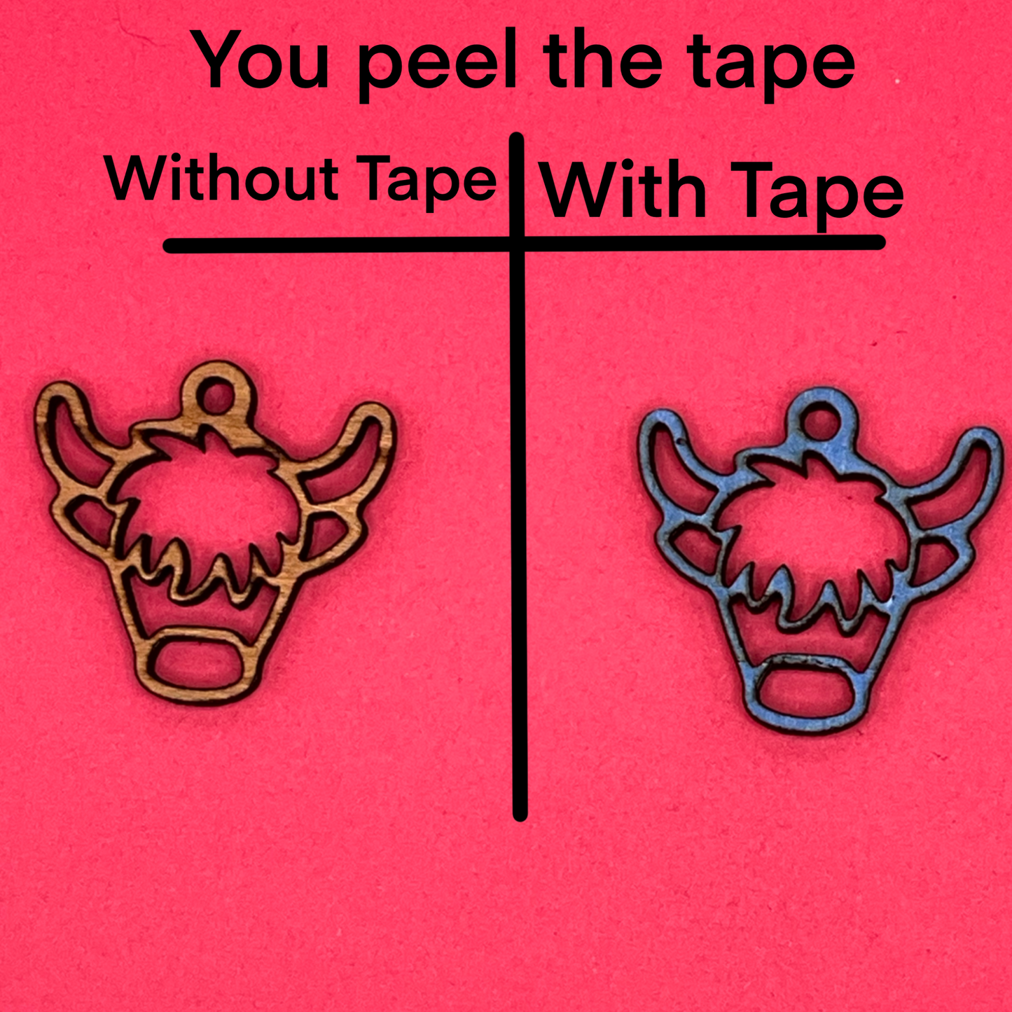 Blank Highland Cow wooden bezel