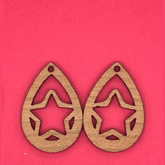Blank Teardrop Star wooden bezels