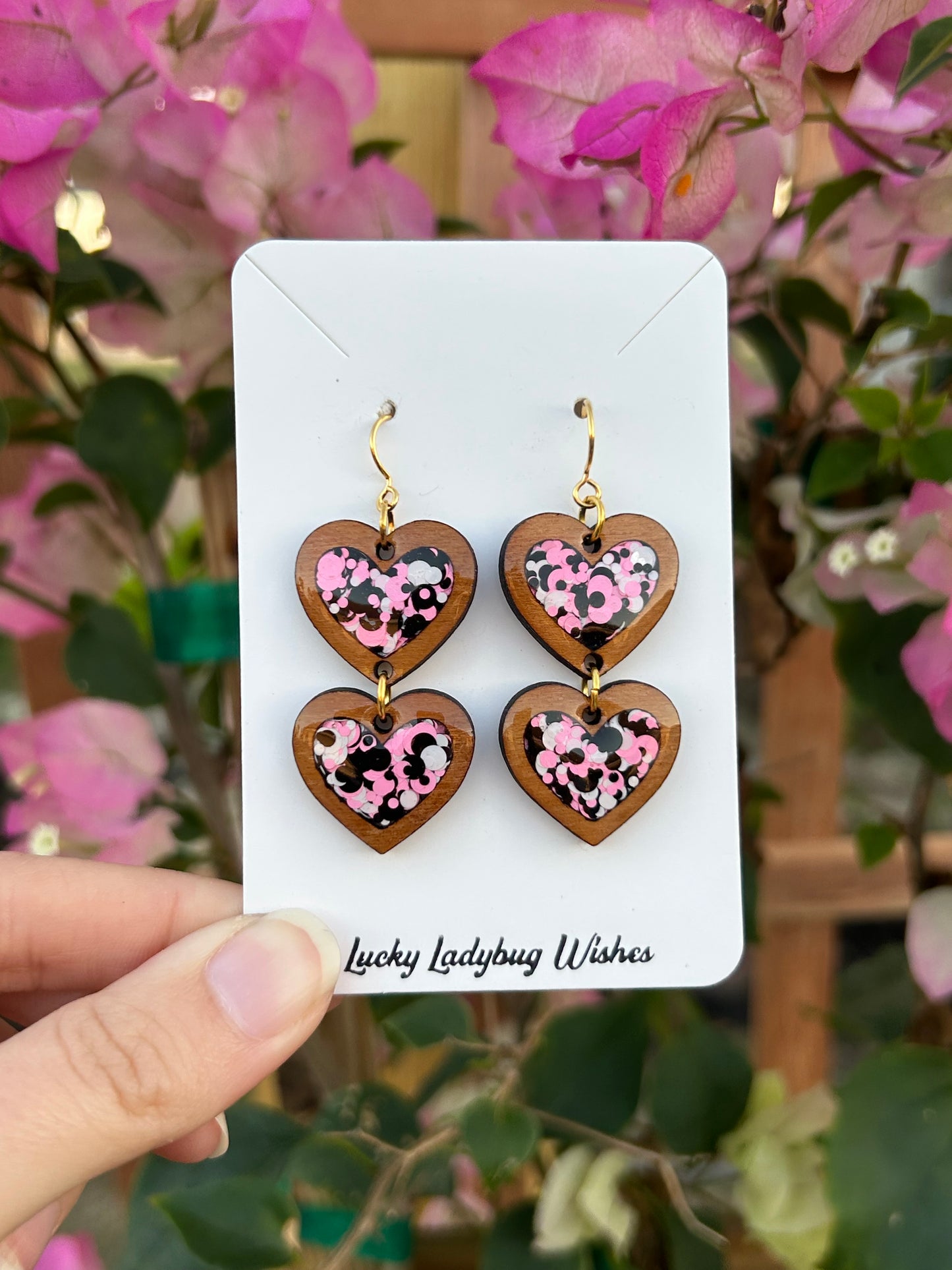 2 tier Heart earrings