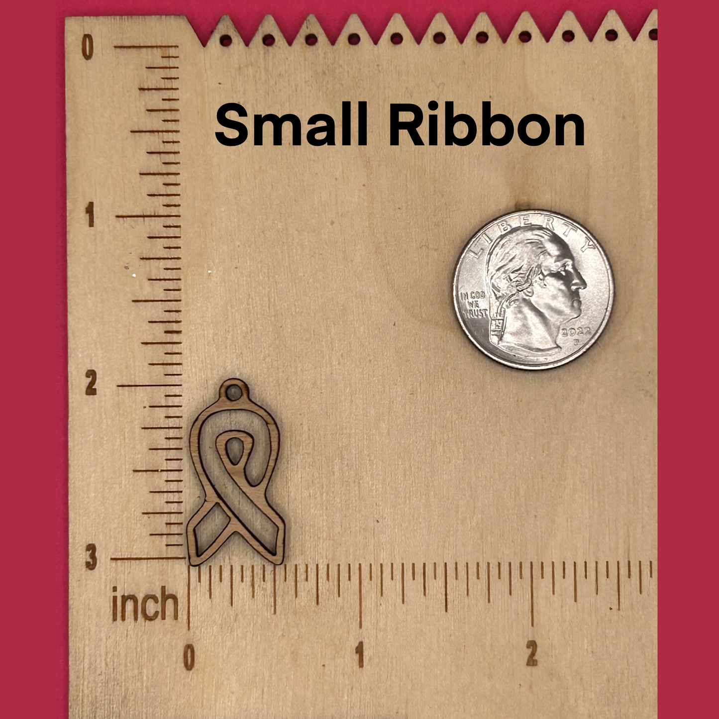Blank Cancer awareness Ribbon wooden bezel