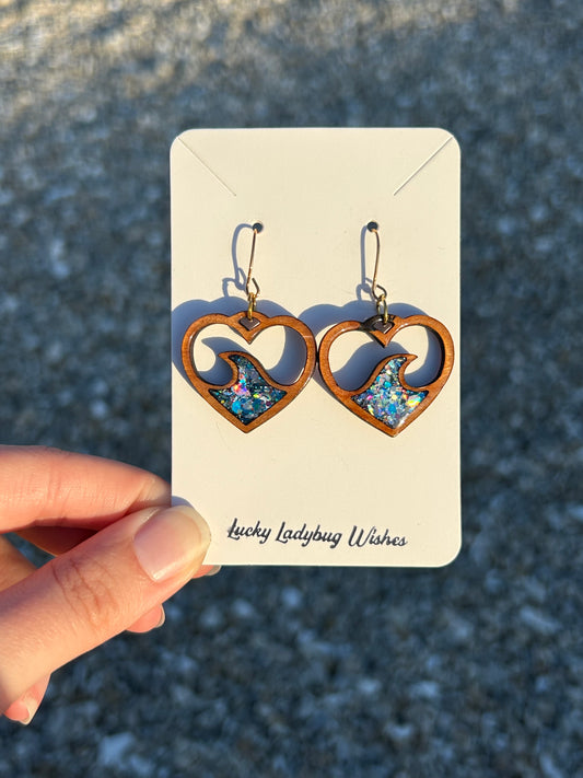 Wave Heart earrings