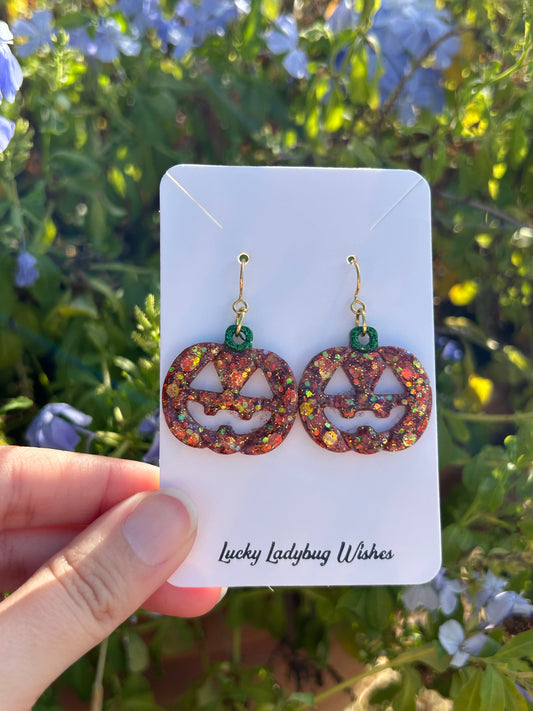 Pumpkin Jack O Lantern earrings
