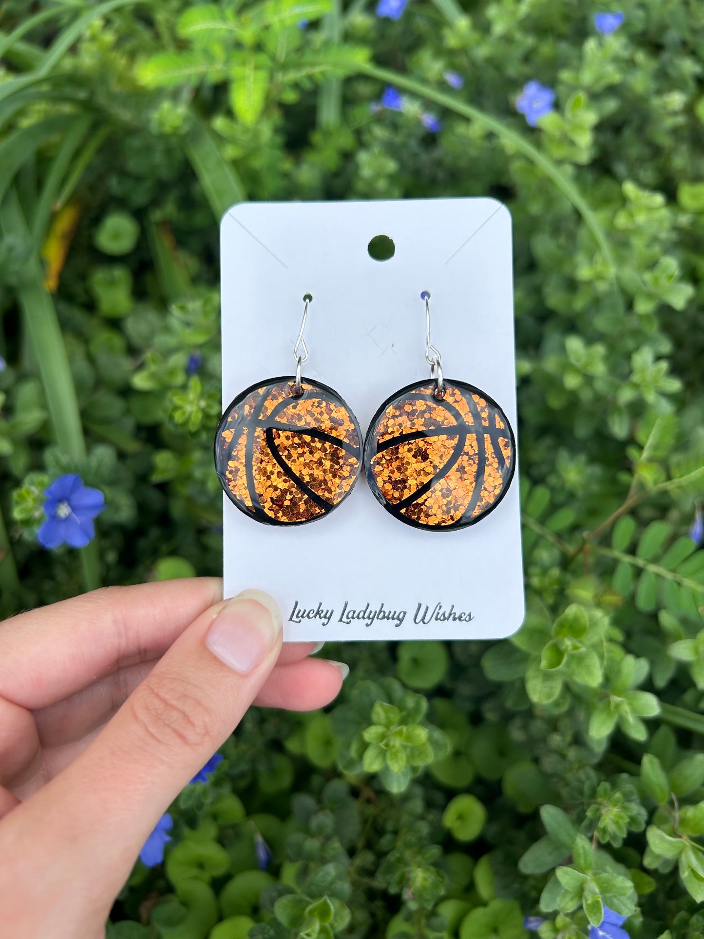 Basketball earrings