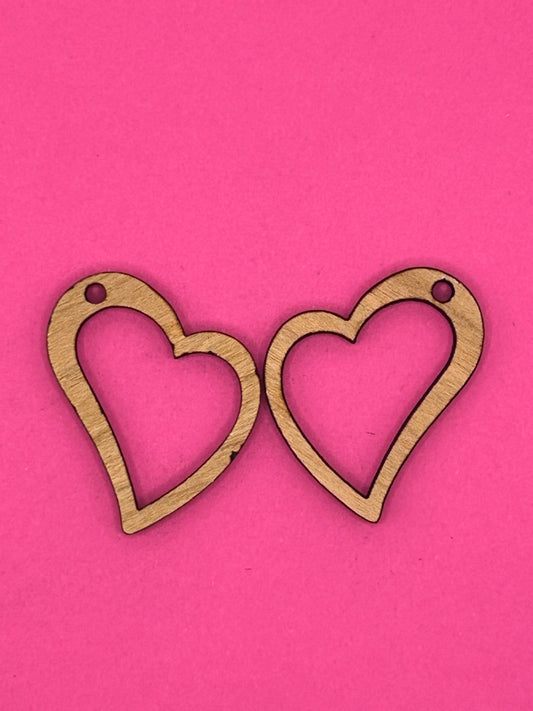 Blank curved heart wooden bezel