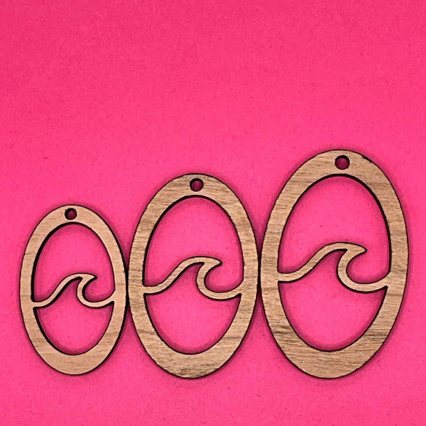 Blank wave oval wooden bezel