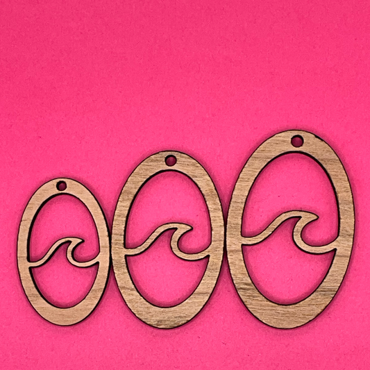 Blank wave oval wooden bezel