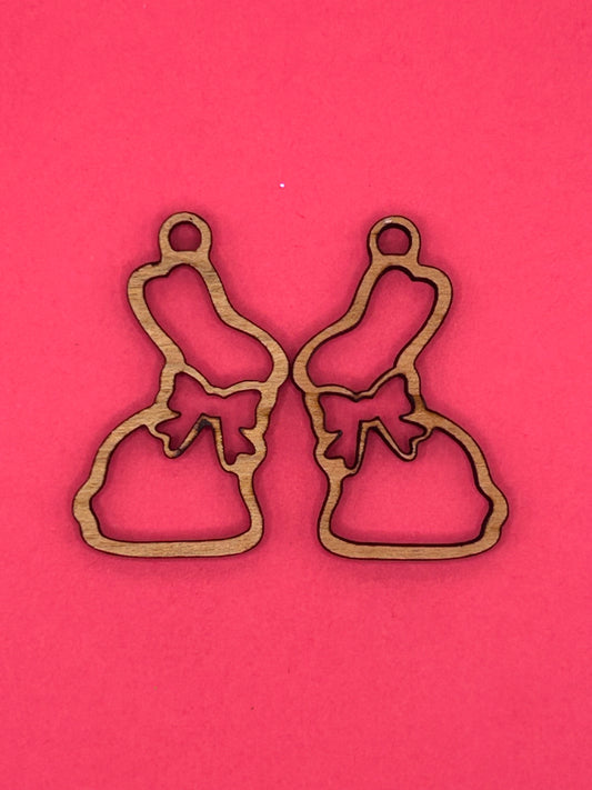 Blank chocolate bunny wooden bezels