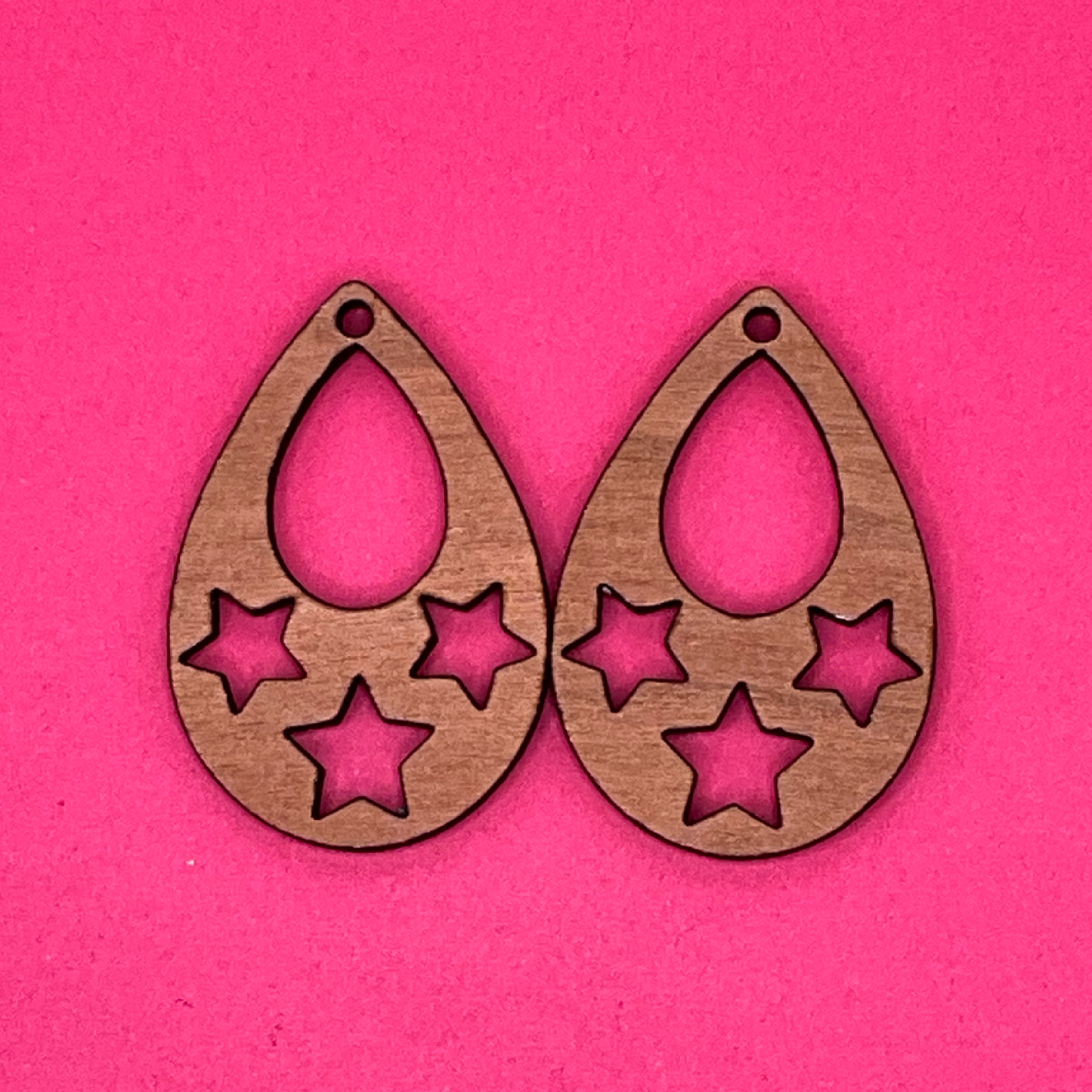 Blank Teardrop Stars wooden bezels