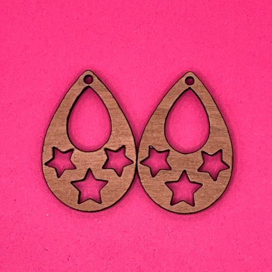 Blank Teardrop Stars wooden bezels
