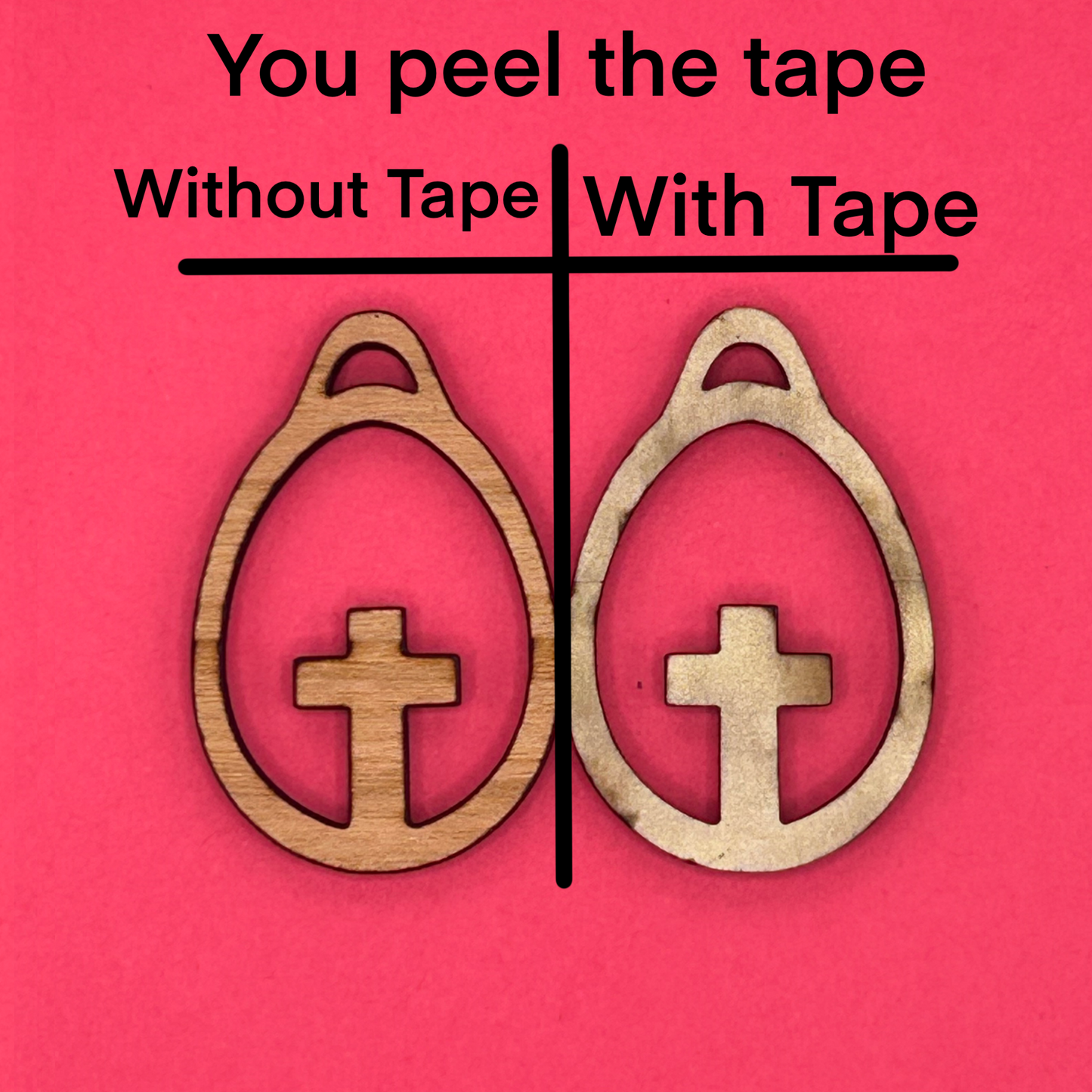 Blank cross wooden bezels