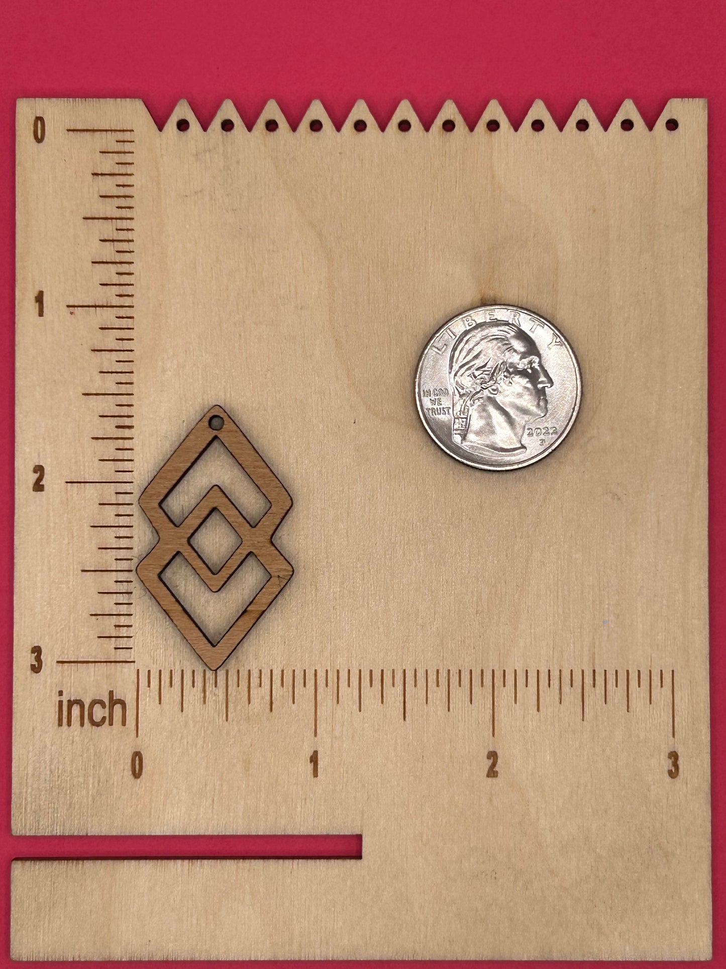 Blank double diamond wooden bezels