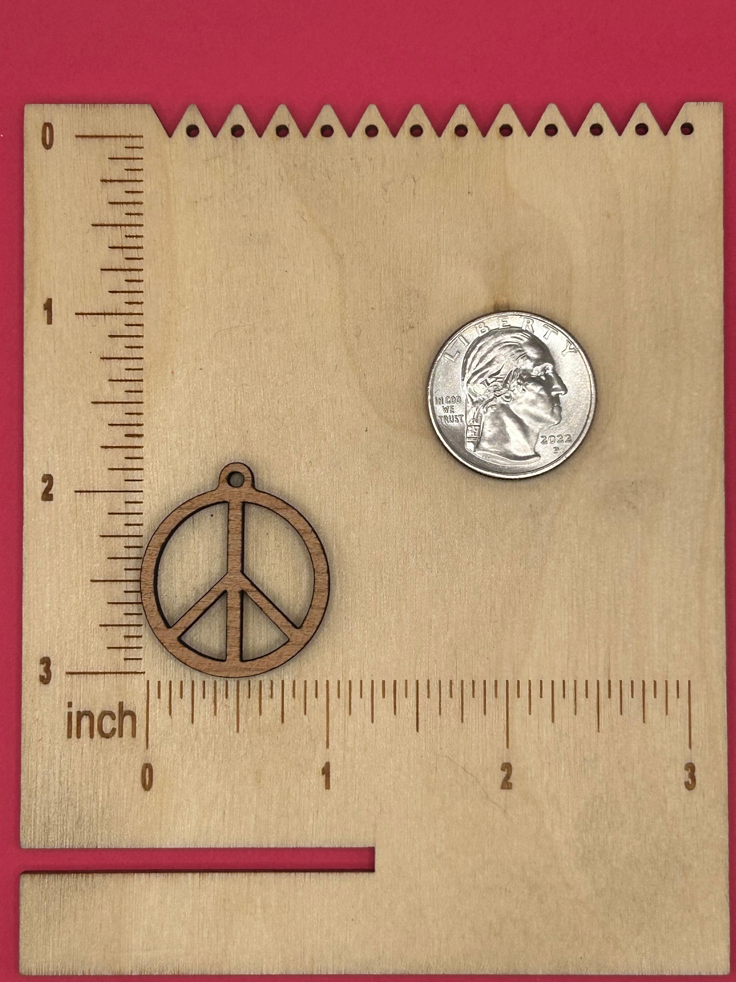 Blank Peace Sign wooden bezel