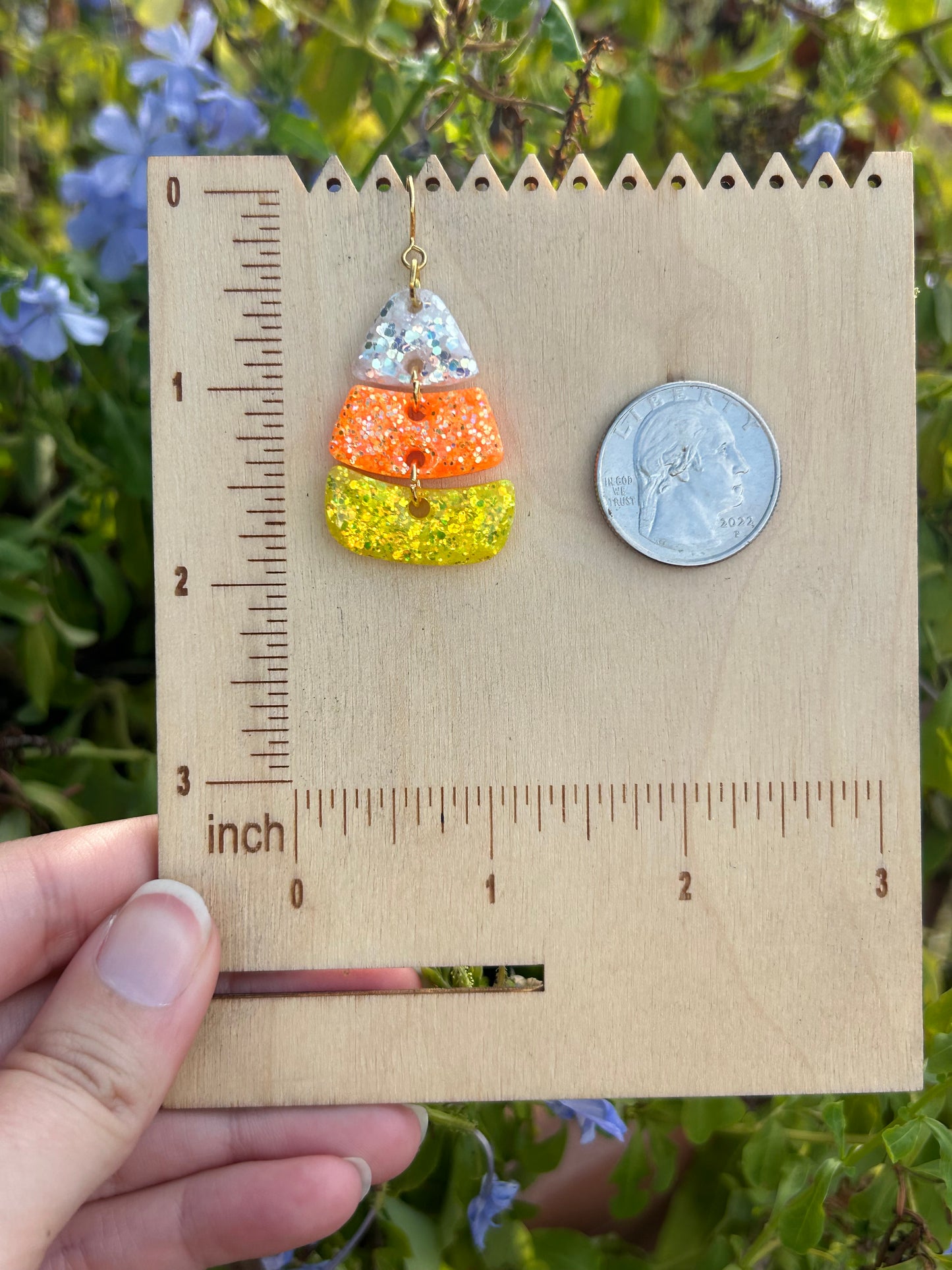 Tiered Candy Corn earrings