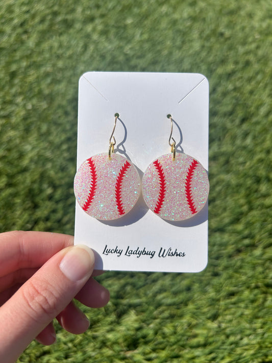 Baseball earrings