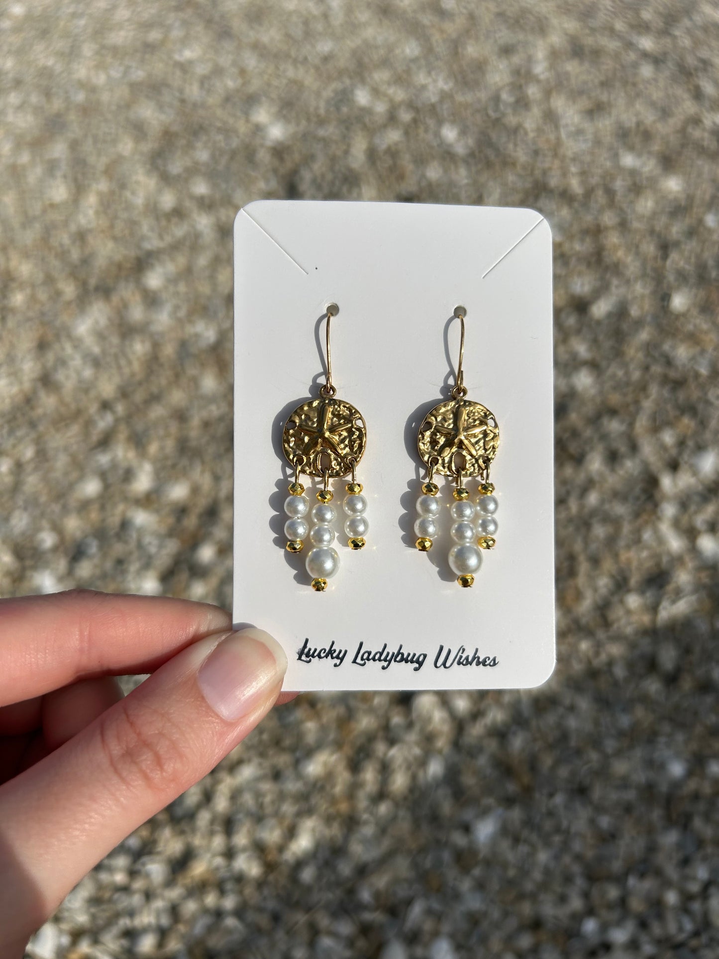 Sand dollar charm earrings