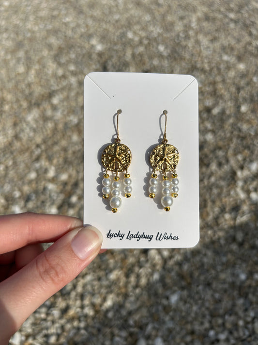 Sand dollar charm earrings