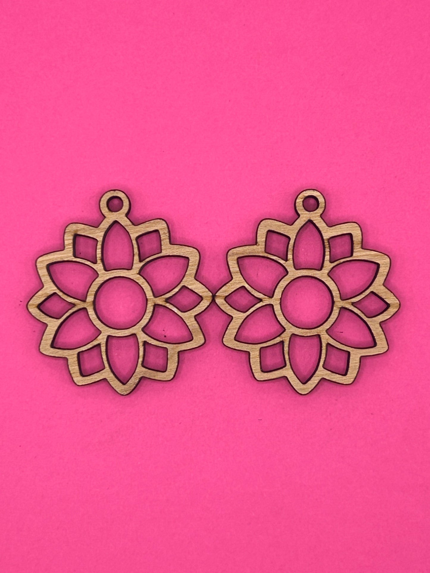Blank sunflower wooden bezels
