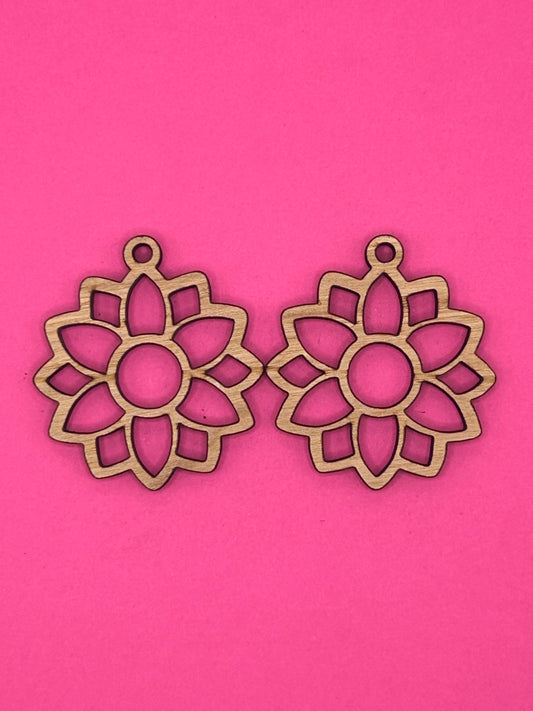 Blank sunflower wooden bezels
