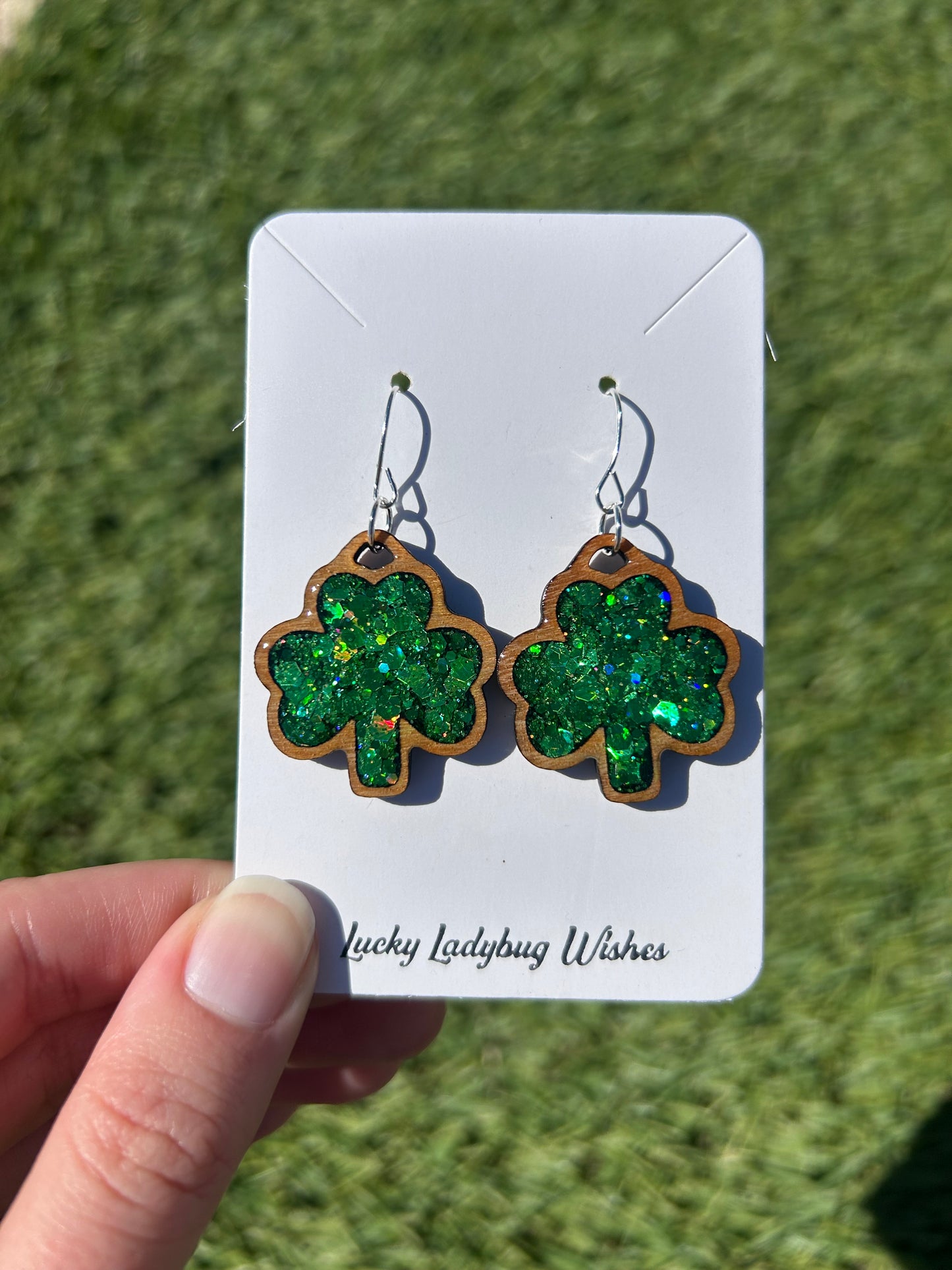 Shamrock Wooden earrings