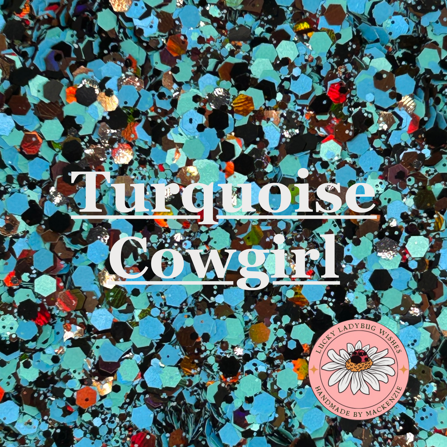 Turquoise Cowgirl glitter