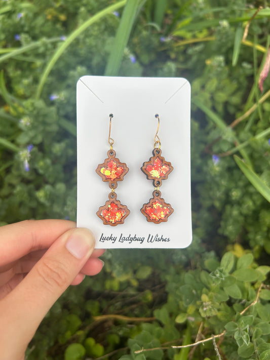 2 tier Fall Leaves earrings