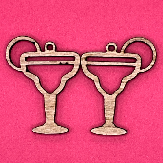 Blank Margarita glass wooden bezels