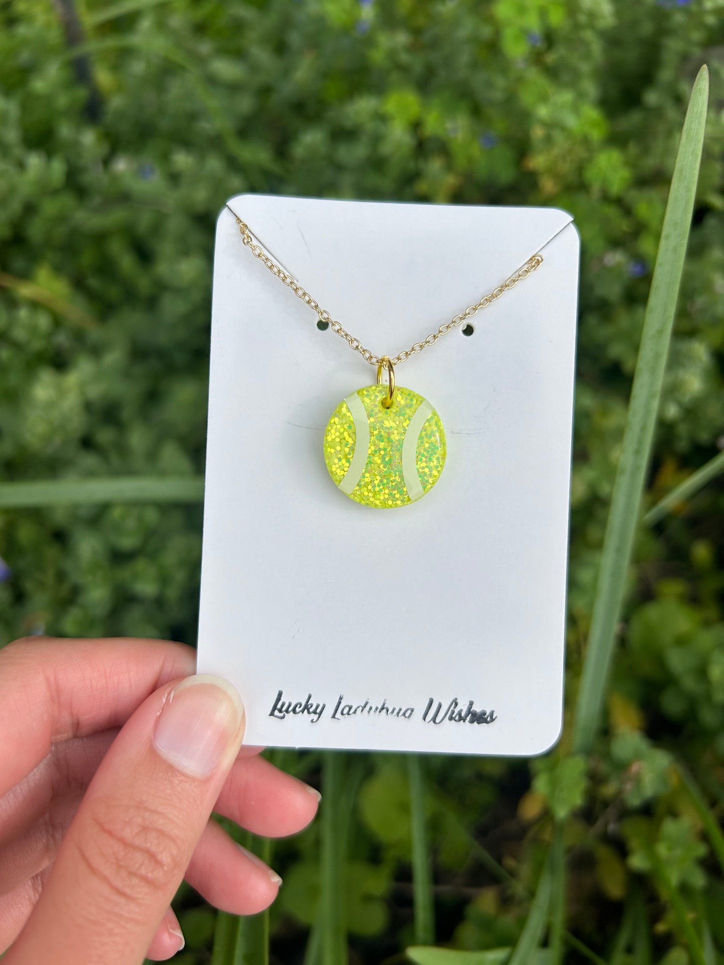 Tennis ball necklace