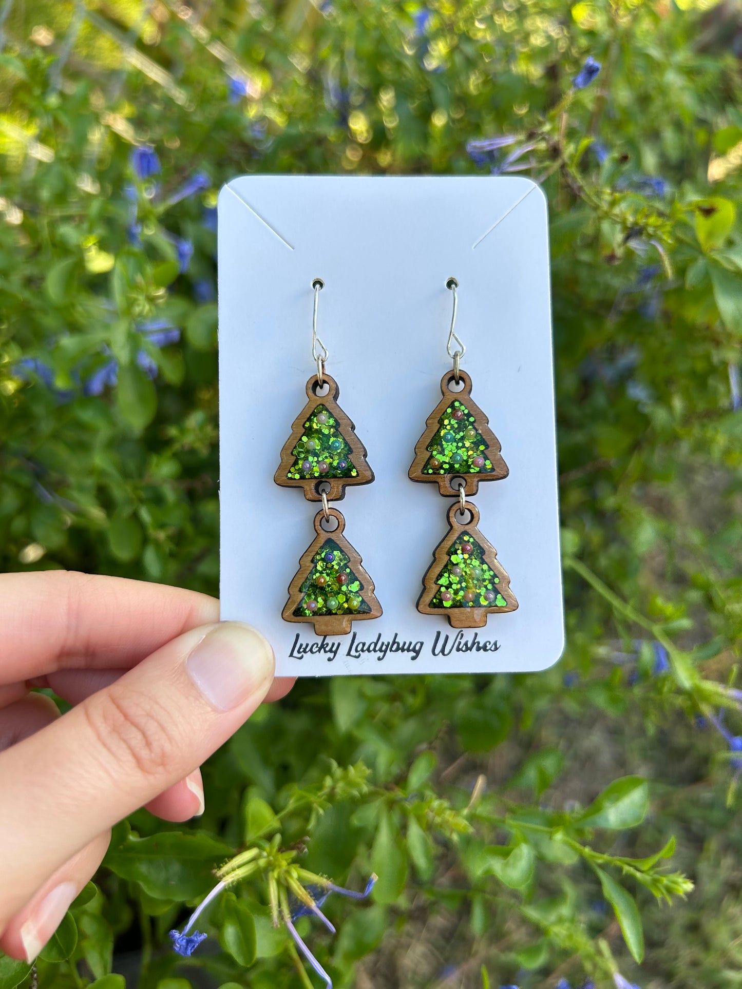 2 Tier Christmas Tree earrings