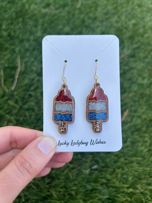 Bomb Pop wooden earrings