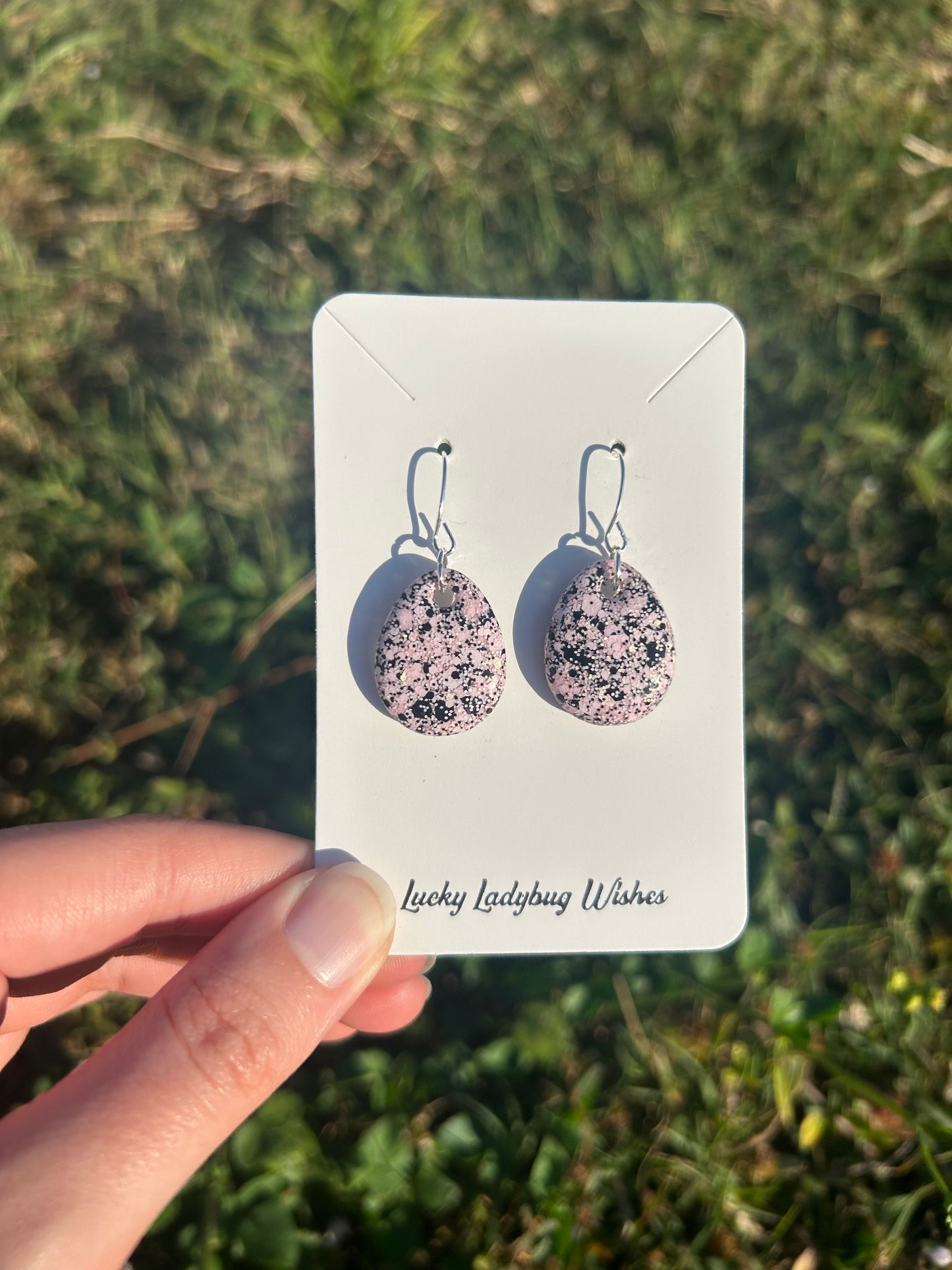 Speckled egg earrings
