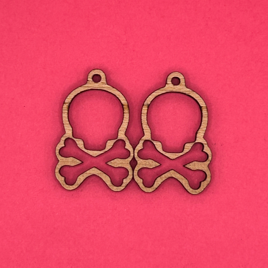 Blank Skull with Crossbones wooden bezels