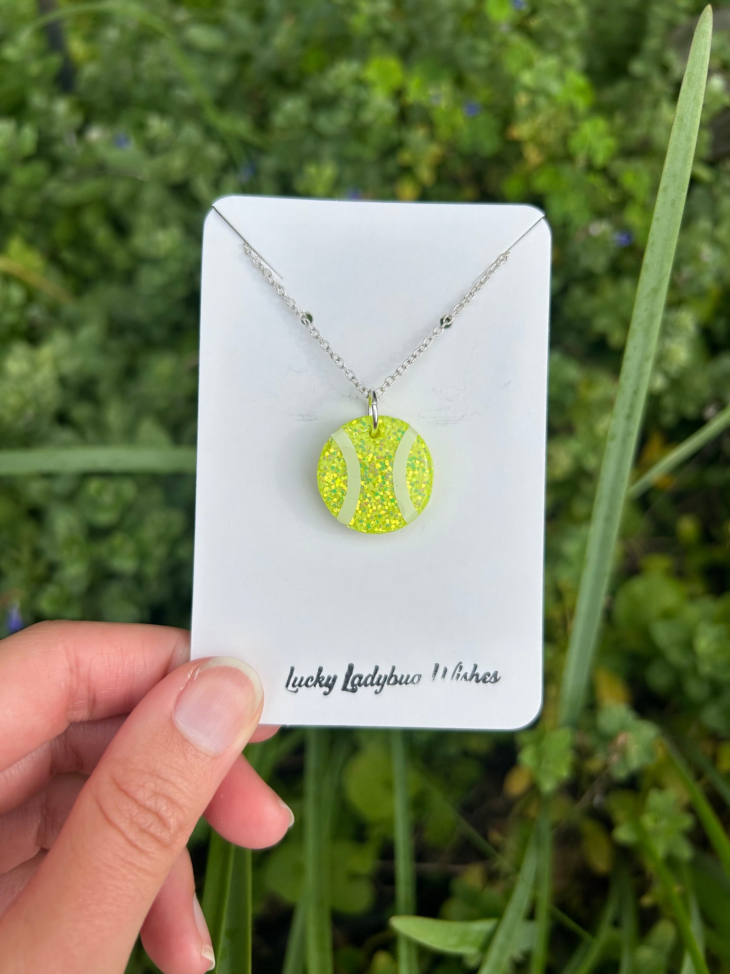 Tennis ball necklace