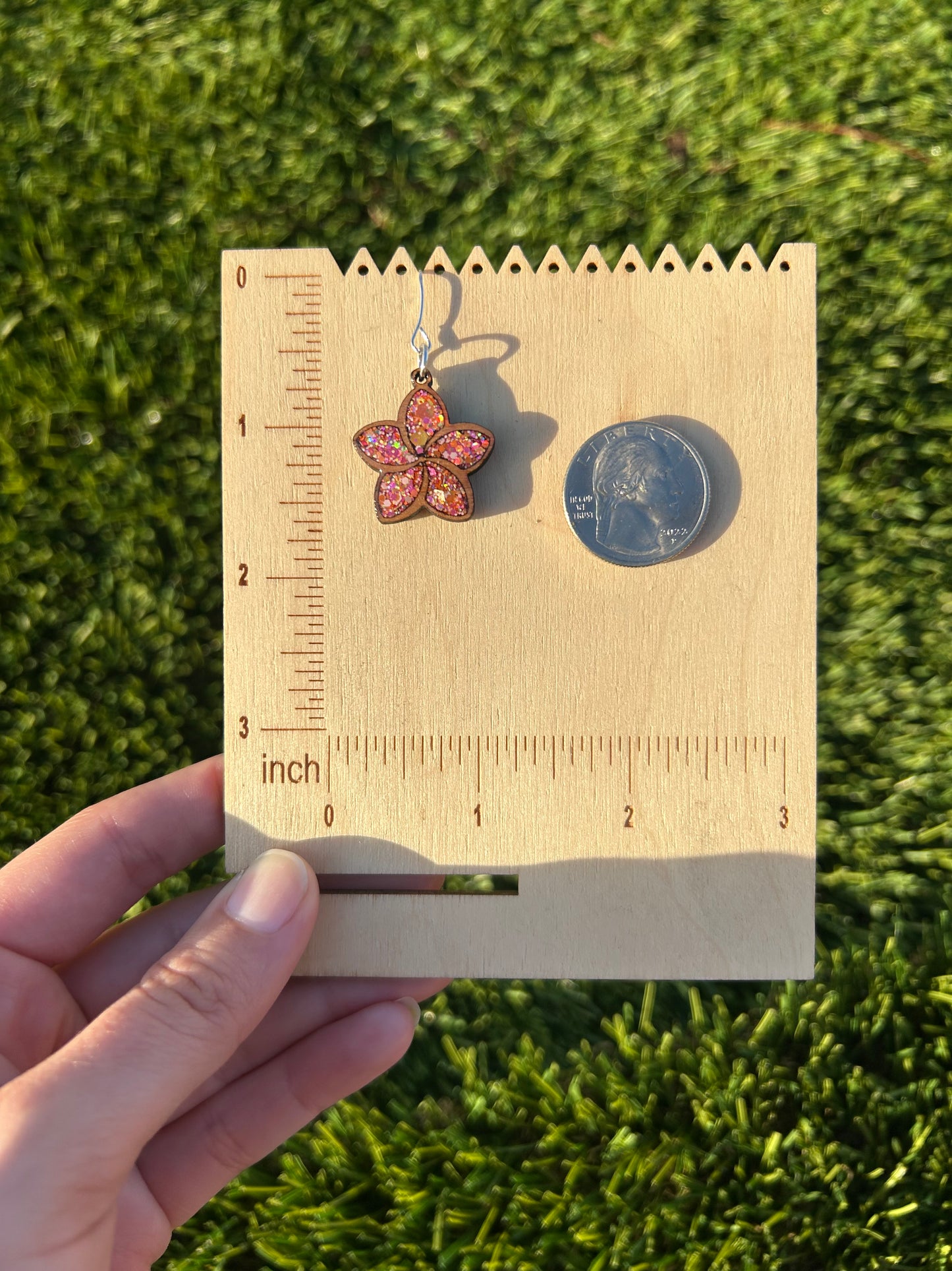 Plumeria wooden earrings