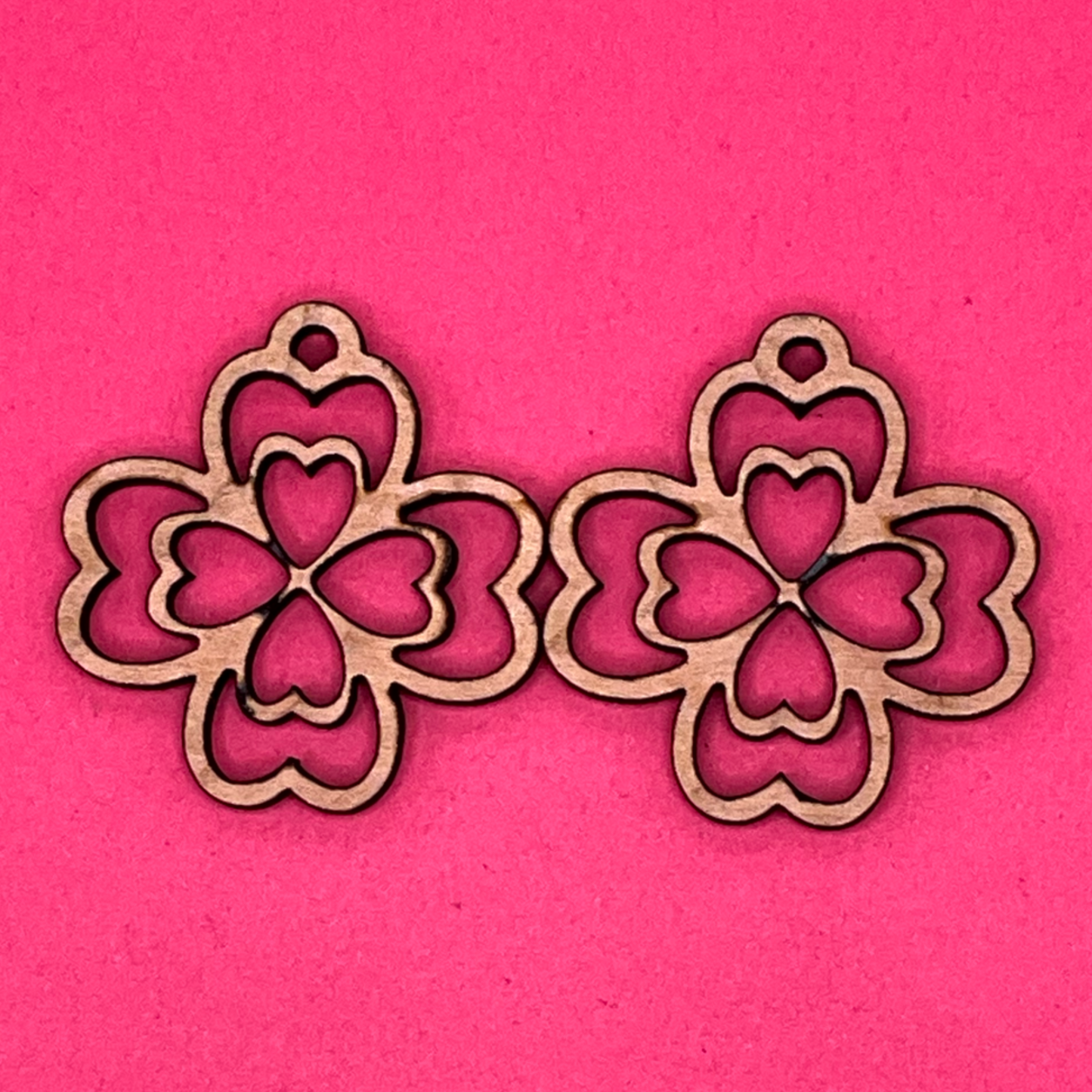 Blank 4 Leaf Clover wooden bezels