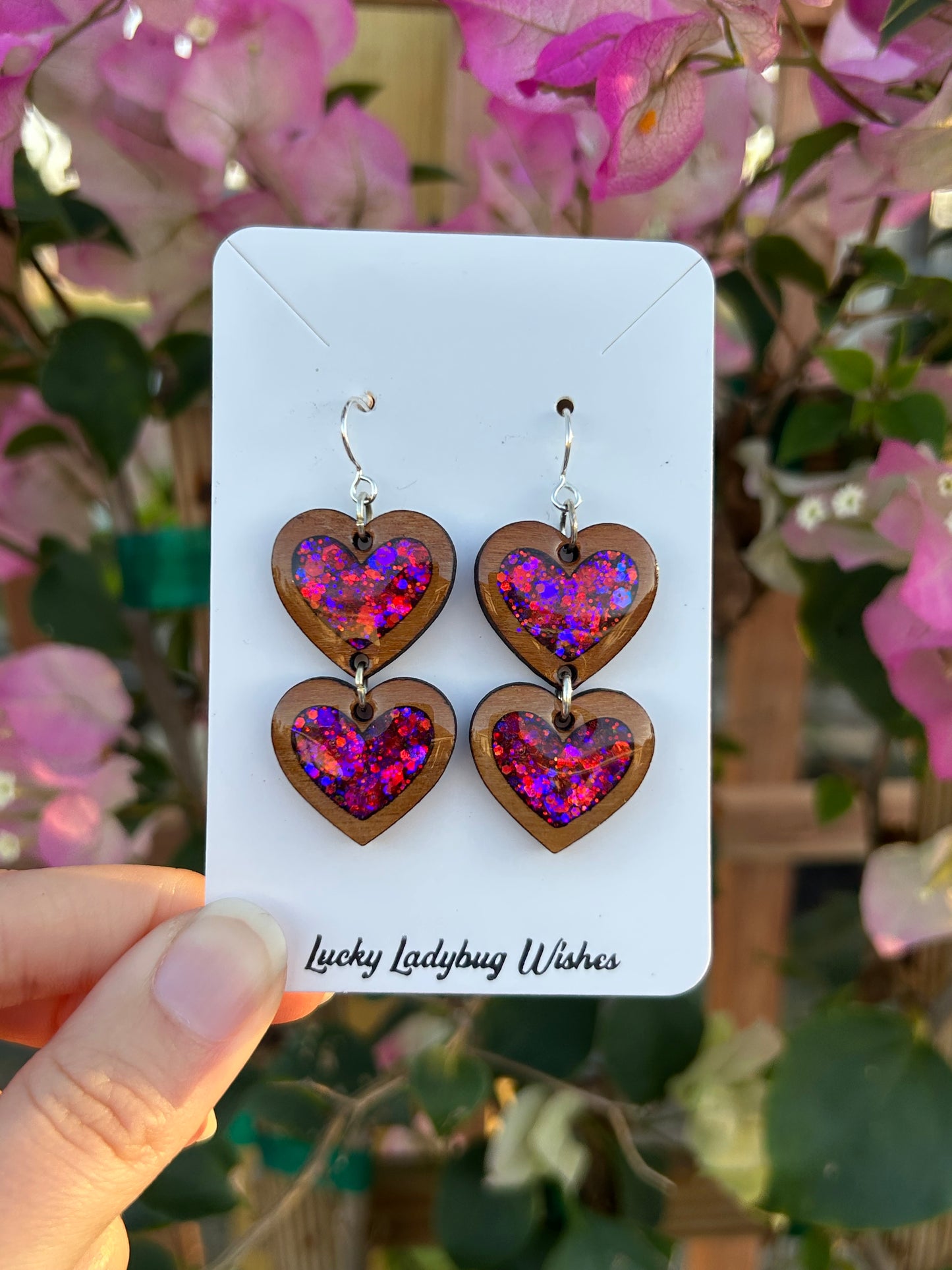 2 tier Heart earrings