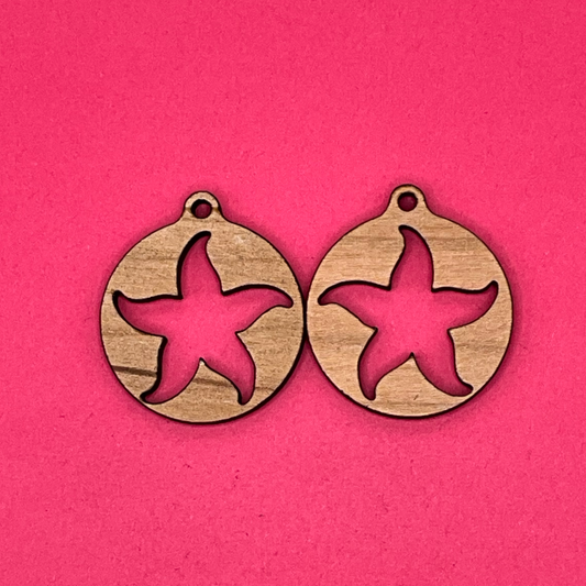 Blank Starfish Hoop wooden bezels