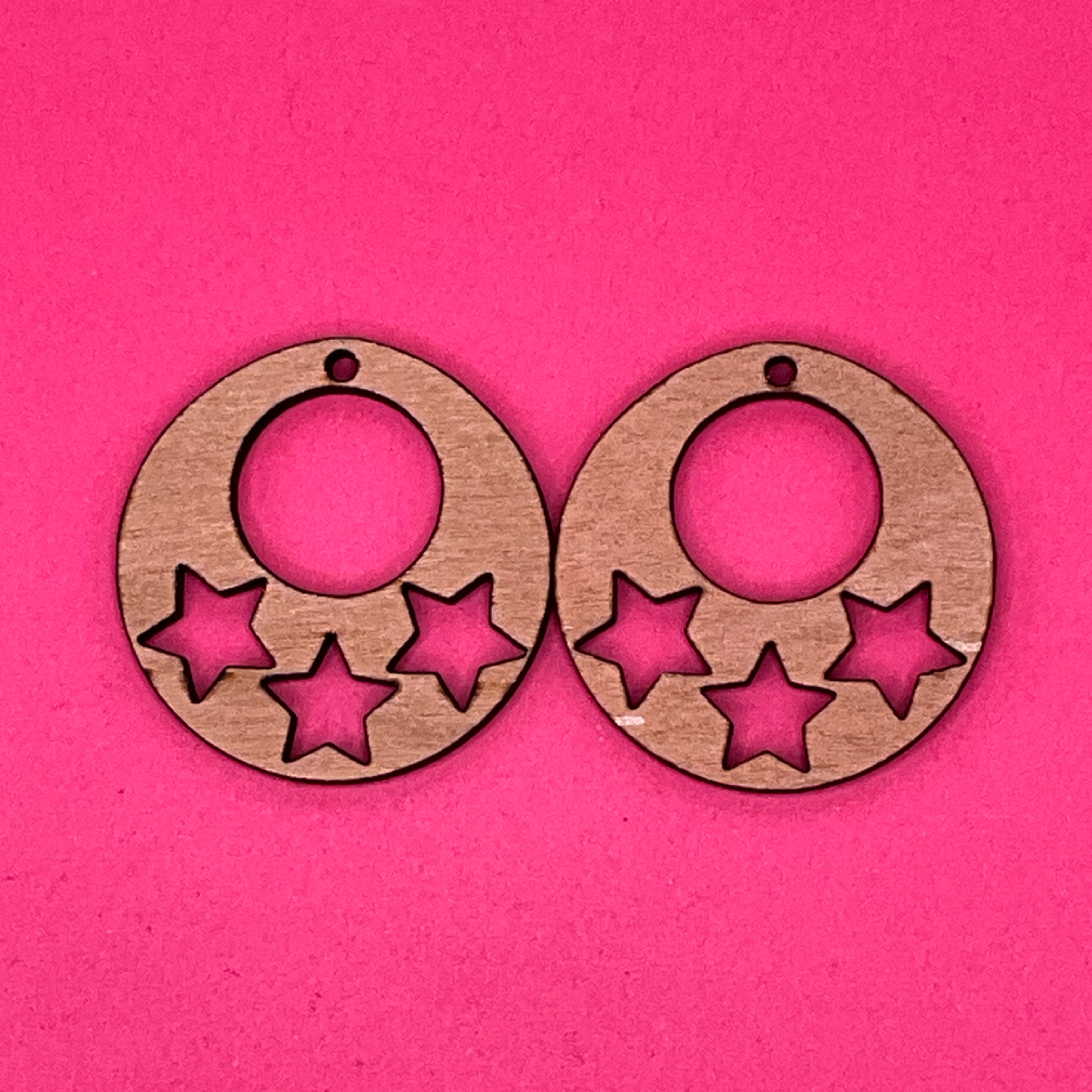 Blank Circle Stars wooden bezels