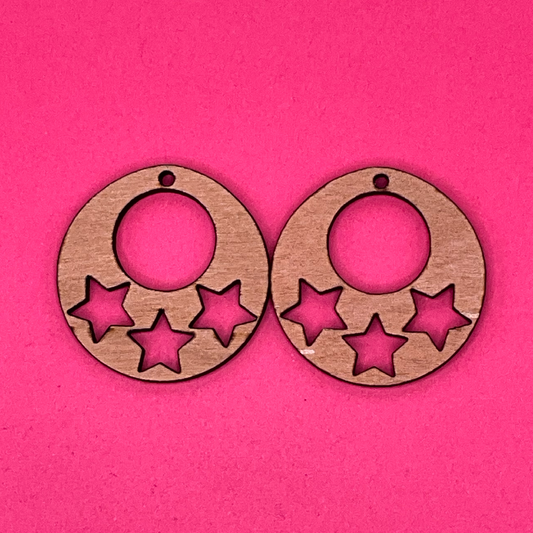 Blank Circle Stars wooden bezels