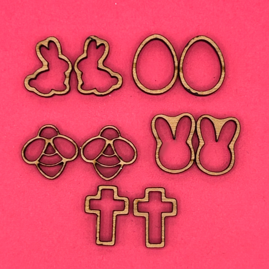 Blank Easter Studs wooden bezels