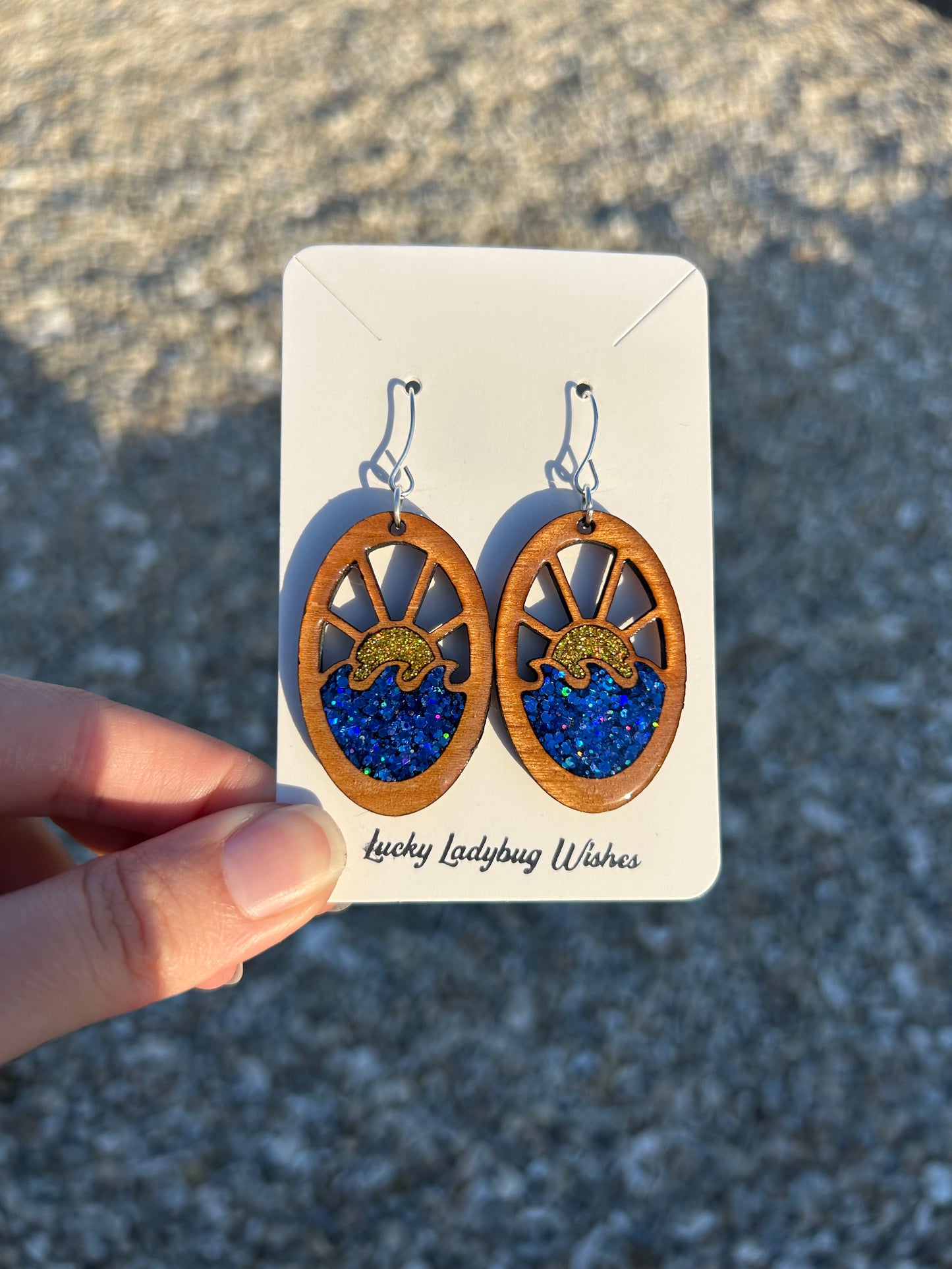 Sun Wave Oval earrings