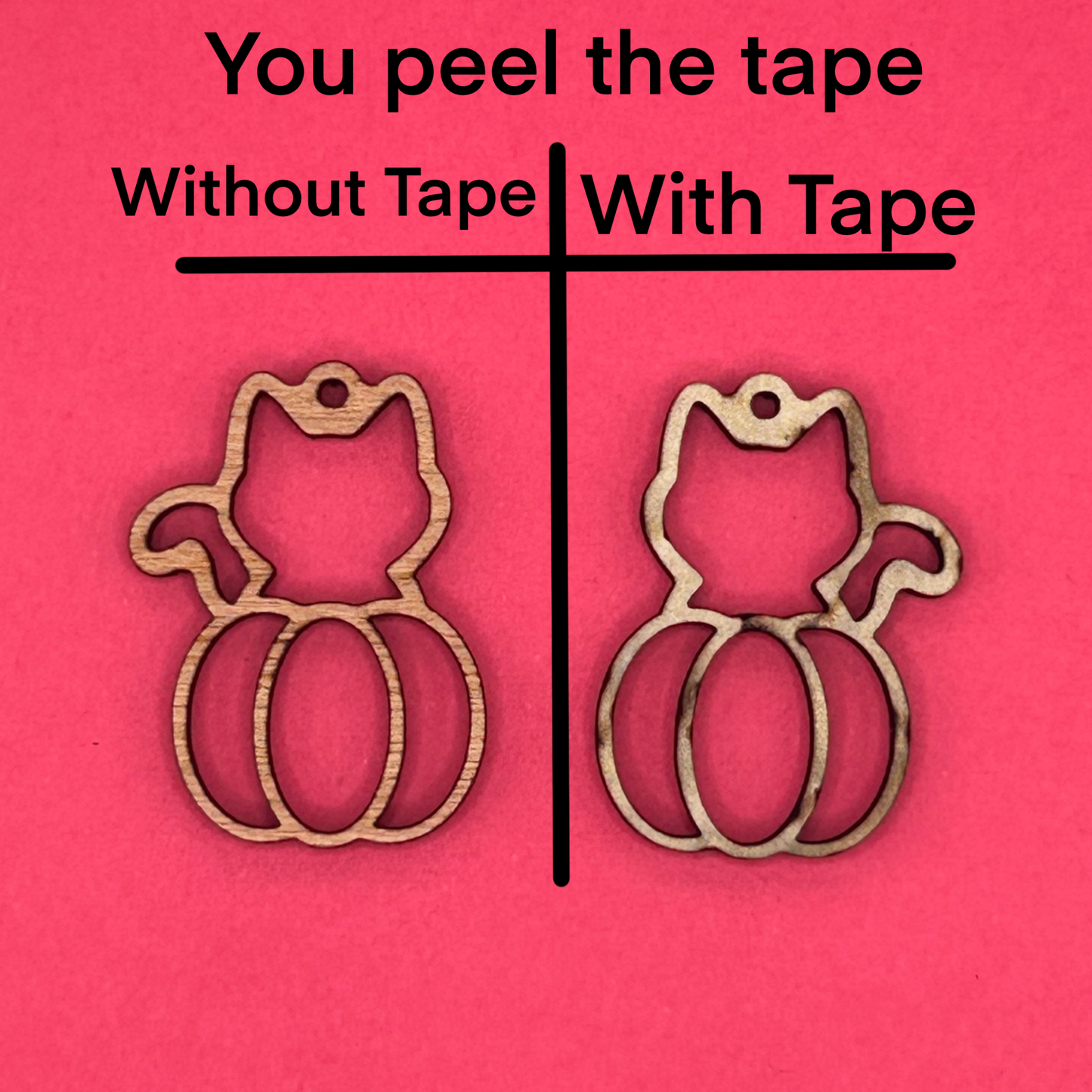 Blank Cat Pumpkin wooden bezels