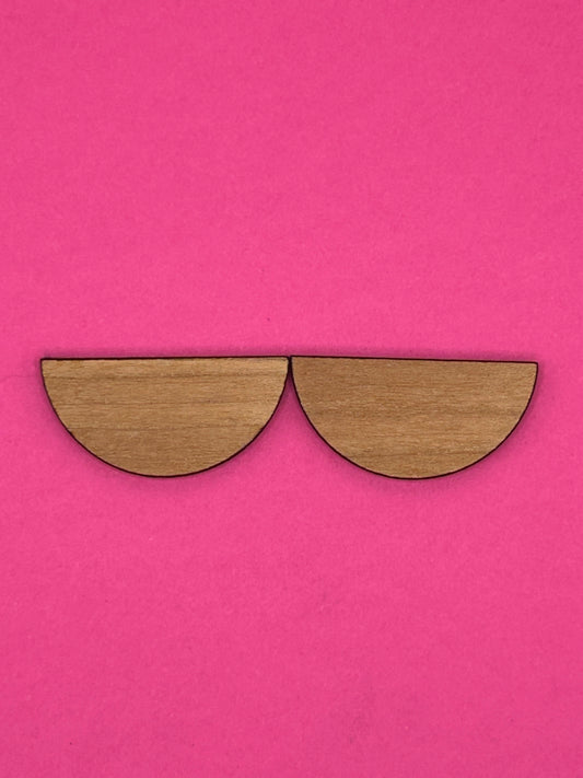 Blank half circle wooden bezels
