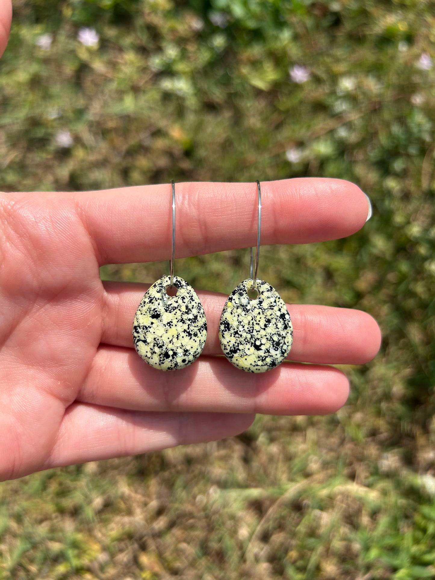 Speckled egg earrings