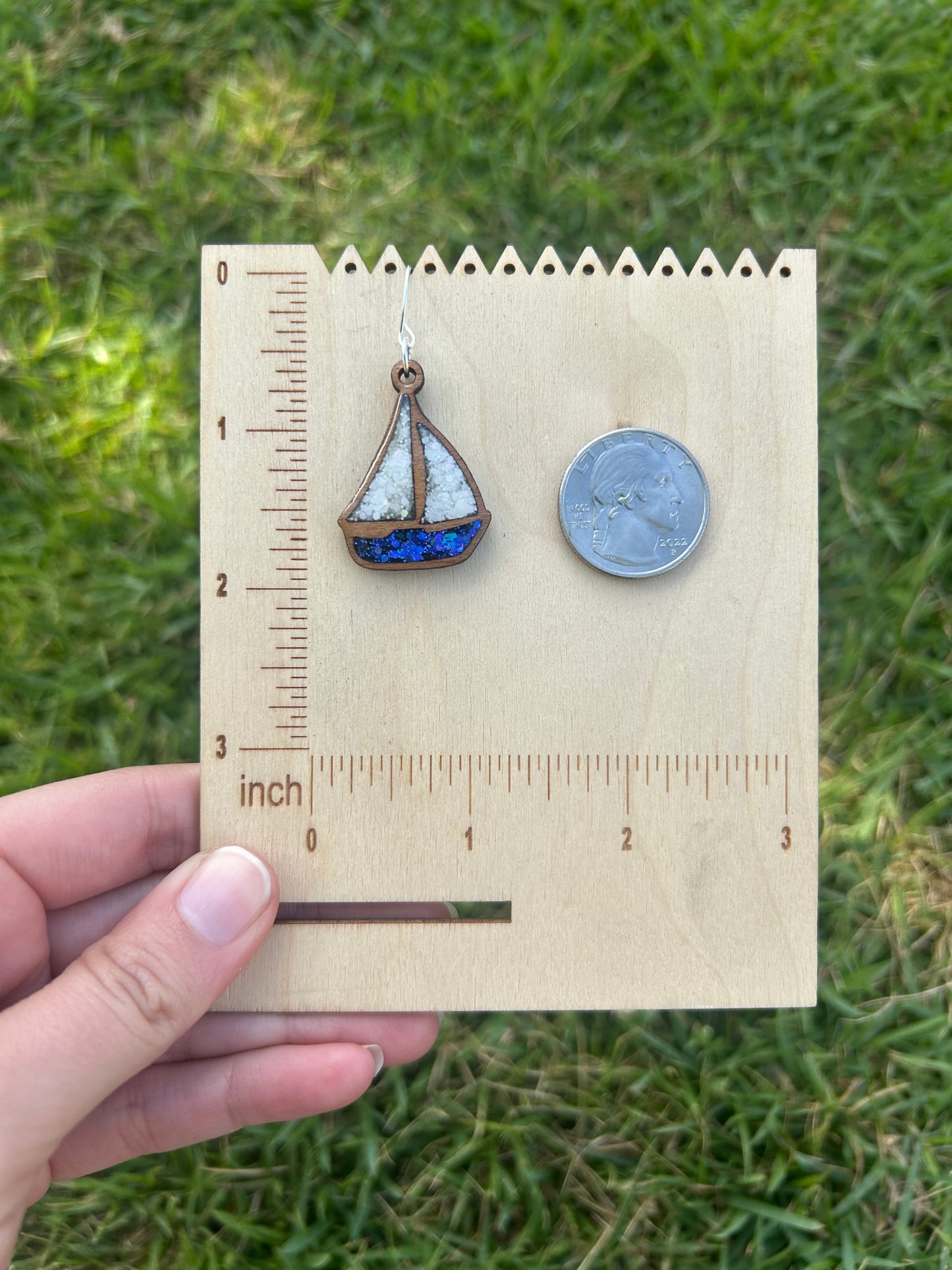 Sailboats wooden earrings
