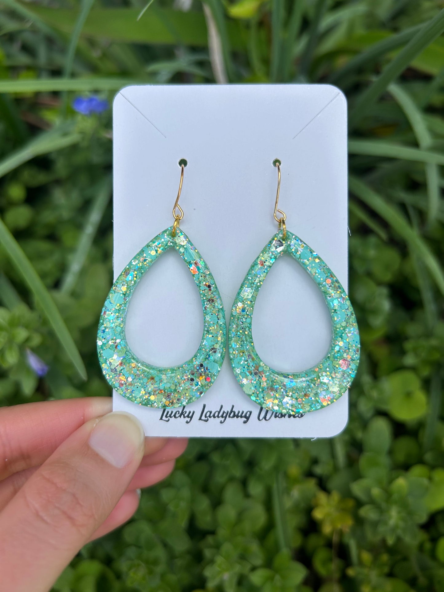 Big sea glass earrings