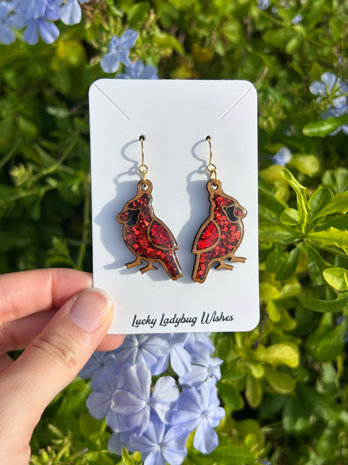 Cardinal earrings